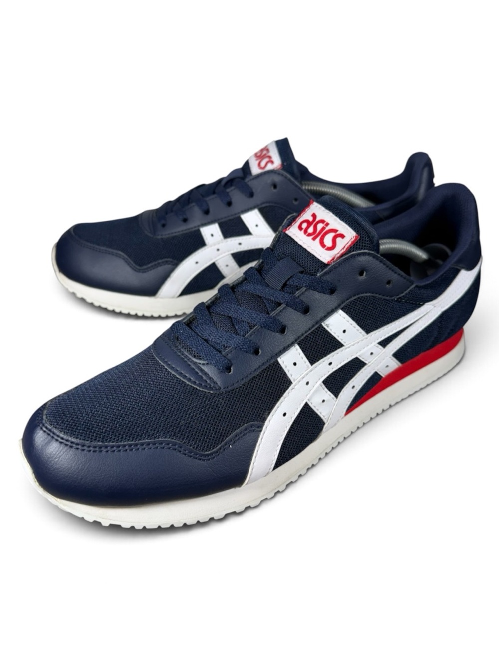 Asics Tiger Runner Retro Sneakers Men’s Size 12 Navy White Red 1191A207